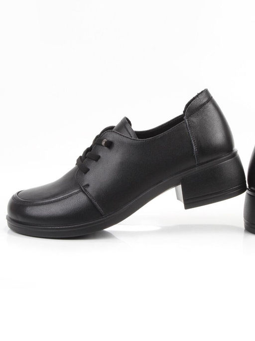 03-YDN15-22 BLACK Полуботинки женские (натуральная кожа)