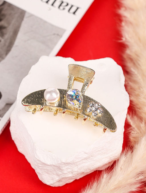 Цена за 6 шт. Крабик для волос «Либерти галант», дуга, 6 см, золото