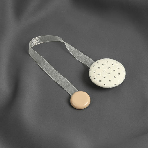 Цена за 2 шт. Подхват для штор Круг, d = 5 см, цвет молочный/серый - Арт узор фото 2