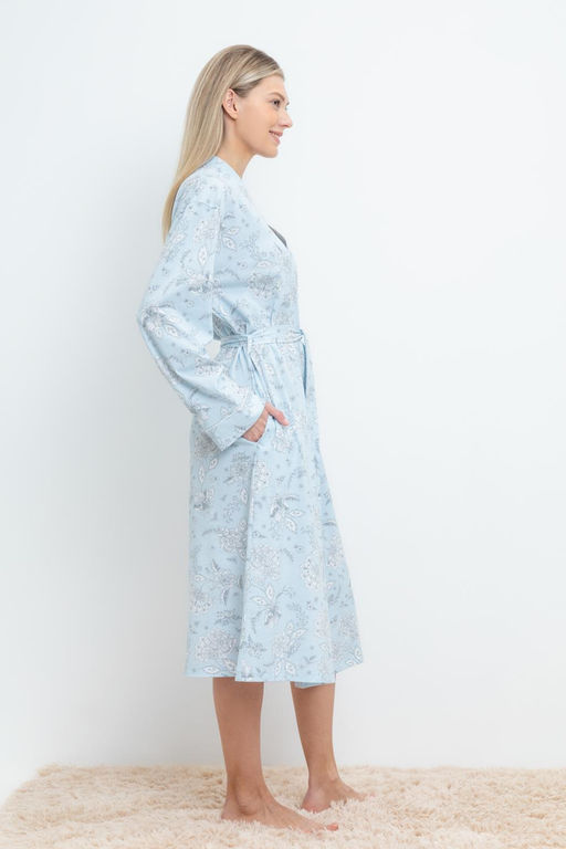 Халат Very Neat Е 50005 голубое стекло женский из хлопка  фото 4