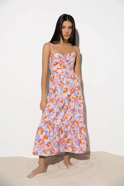 Ярусное платье с ярким принтом - Incity фото 3