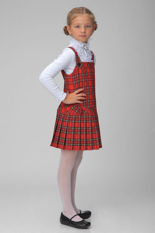 Красный сарафан для девочки Инфанта, модель 0201