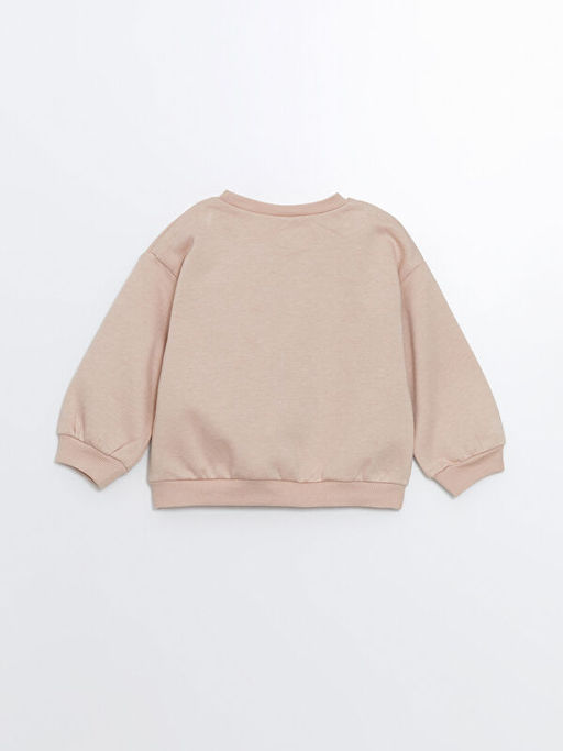 Bisiklet Yaka Kal?n Bambi Bask?l? K?z Bebek Sweatshirt - Waikiki фото 2