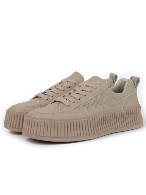05-P8201-2 DK. BEIGE Кроссовки женские (натуральная кожа)
