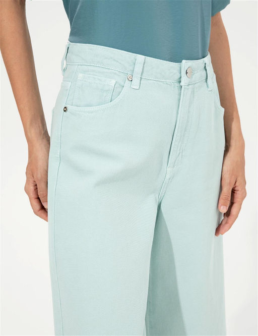 A__k Mavi Flare Cropped Kanvas Pantolon - Pierre cardin фото 5