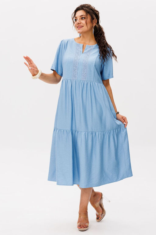 Платье ANELLI 1604 голубое кружево