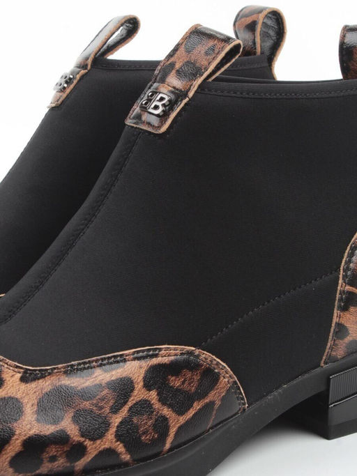 01-B44B-81PC BROWN/LEOPARD Ботинки демисезонные женские (натуральная кожа, текстиль, байка)