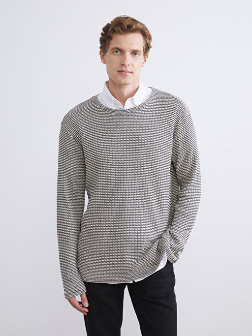 Bisiklet Yaka Erkek Sweatshirt