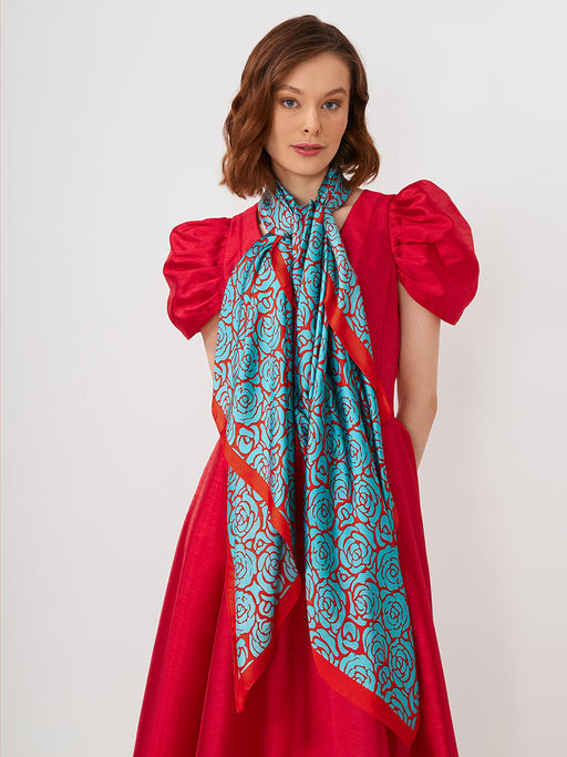 Большой, мягкий, тонкий и очень нежный двусторонний палантин с рисунком - Tantino фото 8