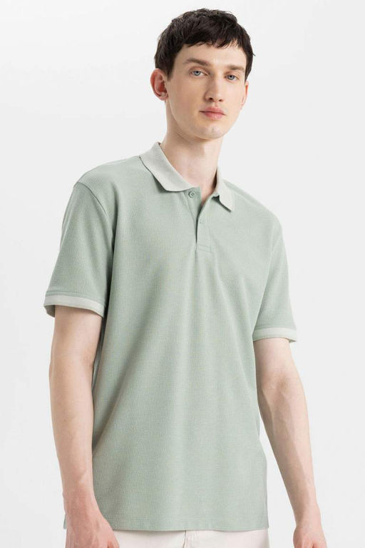 New Regular Fit K?sa Kollu Basic Duz Polo Tisort - Defacto фото 11