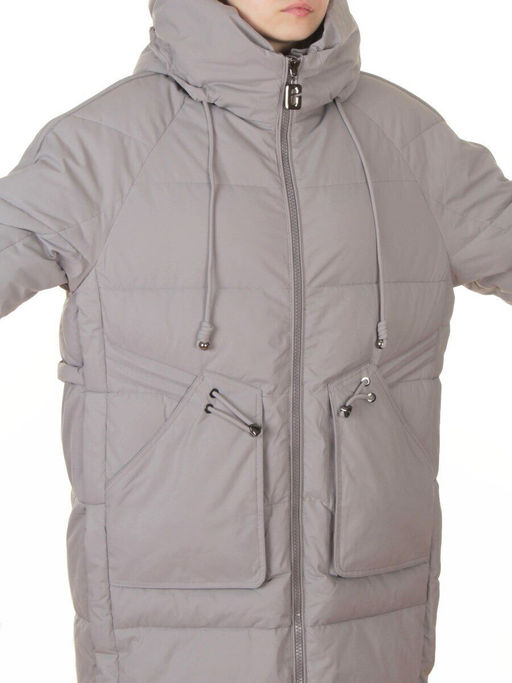 6615 GRAY Пальто зимнее женское (200 гр. холлофайбер)