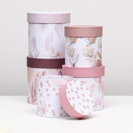 Набор шляпных коробок 5 в1 Легкость, 20 х 20 - 15 х 15 см - Simaland фото 2