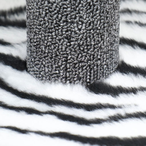 Домик для кошек с когтеточкой, квадратный, 3х-этажный, 35 х 45 х 75см, ковролин, зебра - Пижон фото 5