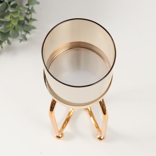 Подсвечник металл «Тициния», золото, d=4.5 см, 11×11×40 см