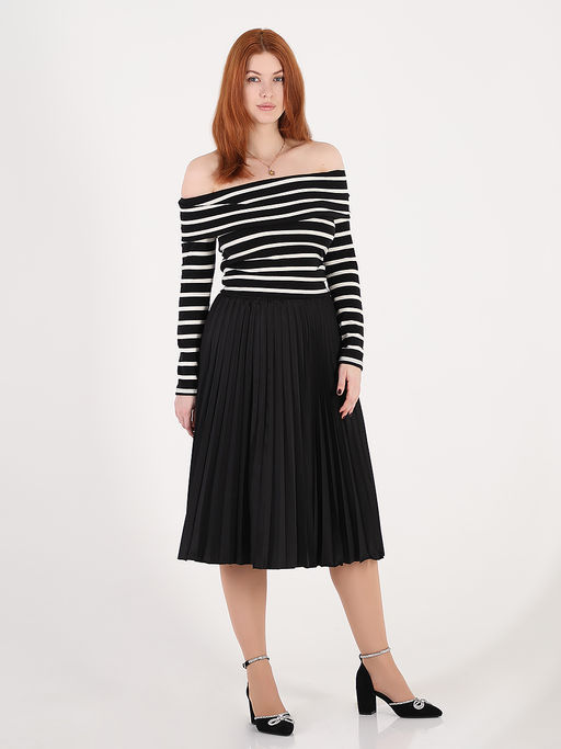 Плиссированная юбка женская больших размеров офисная - Almond фото 80