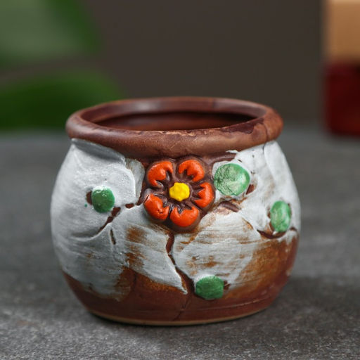 Цена за 2 шт. Горшок "Бочонок" 5х5х5см МИКС