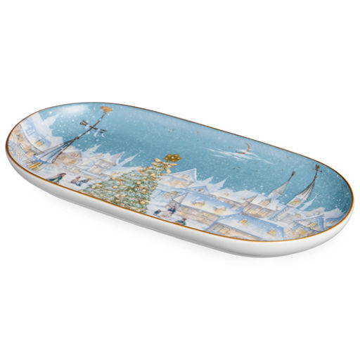 Блюдо овальное "Снежная королева" 20,5 см 590-626 #НовыйГод /АРТИ-М/