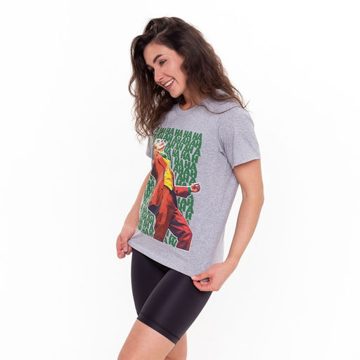 Футболка женская, цвет светло-серый меланж, A HA HA, размер 44