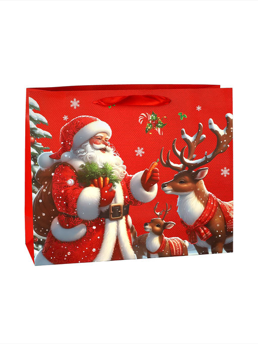 Пакет подарочный Новый год 32х26х11 / 1655-2 /уп 12/480/210г/м2 микс - ГалеонТрейд фото 3