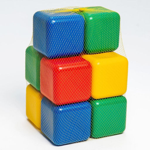 Кубики детские, пластиковые, цветные, 10 штук, 12×12 см