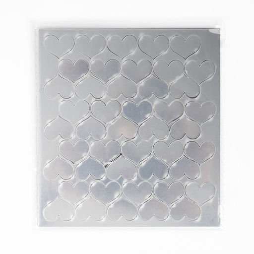 Декор настенный "Сердца", из акрила, зеркальный, 100 элементов, сердце, 2 х 2.5 см, серебро