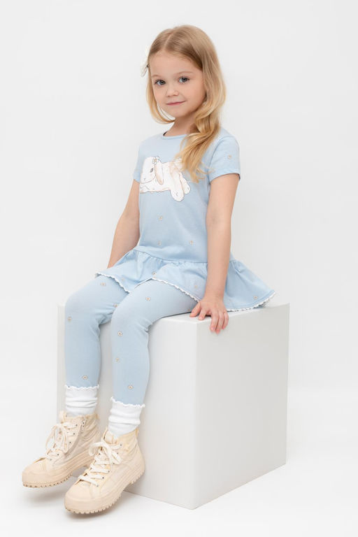 Crockid _ КР 4074/голубой,любимые ромашки к563 брюки (лосины) для дев  фото 3