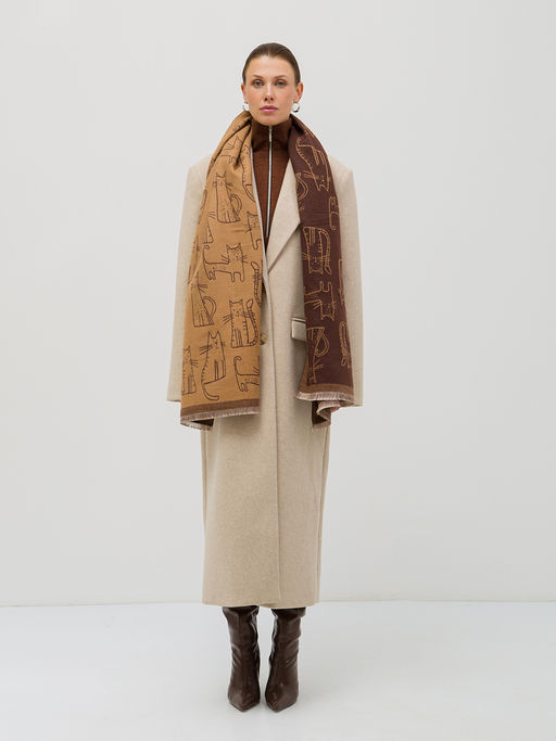 В составе шерсть и кашемир! теплый двусторонний палантин - Tantino фото 2