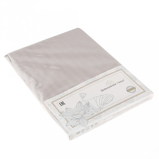 Простыня Евростандарт 240х220см "Туманное утро", сатин "страйп" 1х1см 130г/м2, хлопок 100%, упаковка "классическая" ПВХ 28х41см, "Домашняя мода" (Россия)