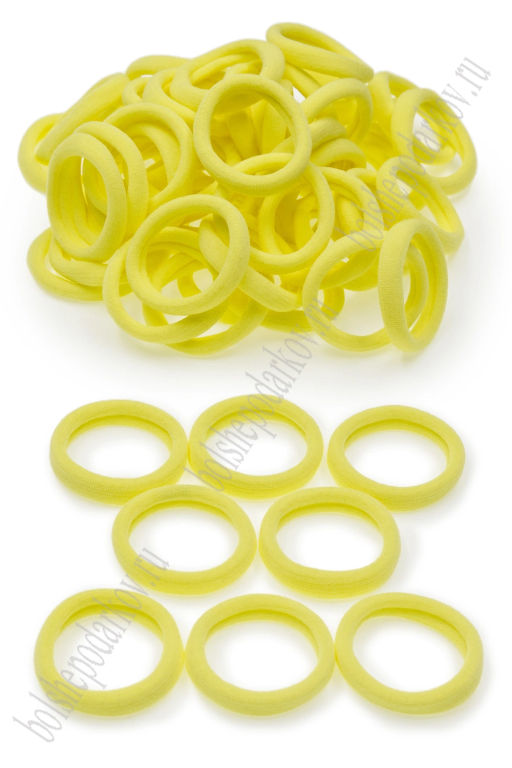 Резинки бесшовные для волос 4 см (100 шт) SF-6003, желтый