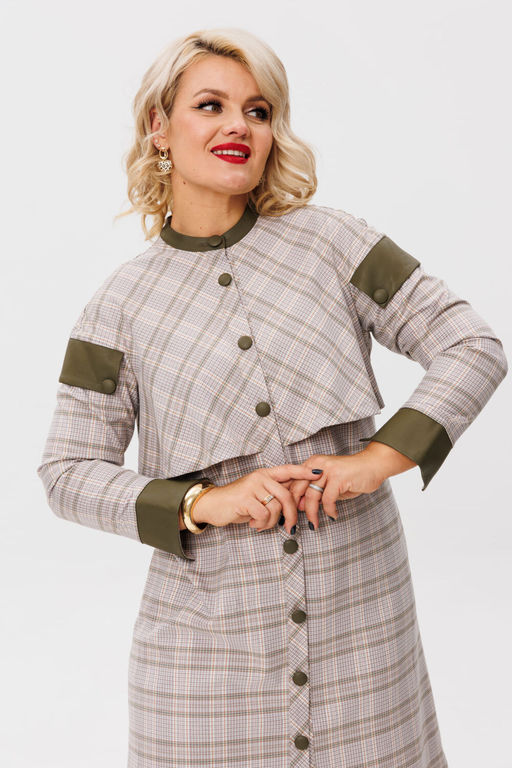 Платье ANELLI 1267 милитари  фото 2