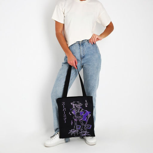 Сумка шопер Аниме 35х0.5х40 см, отд без молнии, без подклада, чёрная - Nazamok фото 7