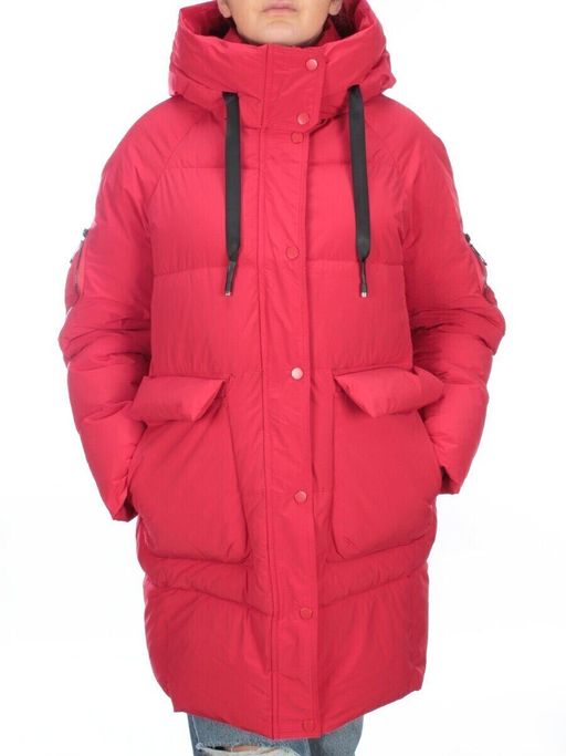 2197 RED Пуховик женский зимний AIKESDFRS (холлофайбер) - Fashion фото 2