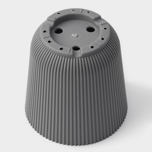 Горшок для цветов с поддоном, 12×11.5 см, пластиковый, серый