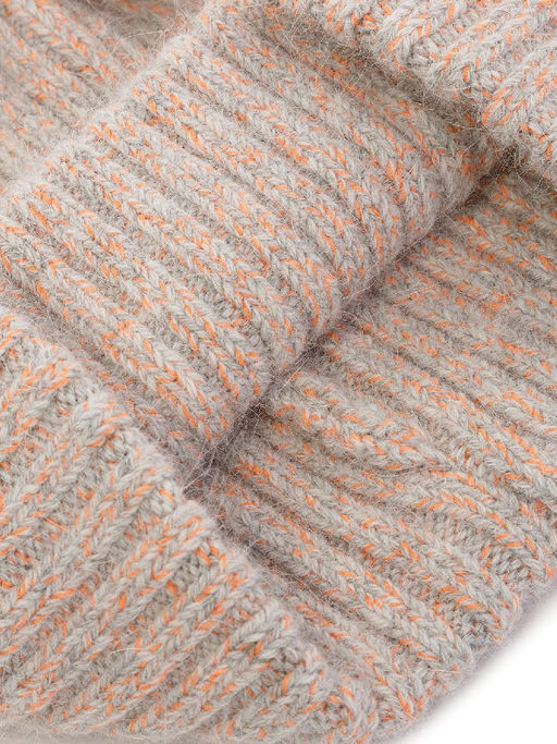 Шапка жен. анг+шерсть+нейл LB-N88049 l.grey/orange - Labbra фото 4