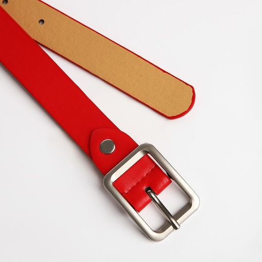 Ремень женский, ширина 2,4 см, винт, пряжка металл, цвет красный - Simaland фото 4