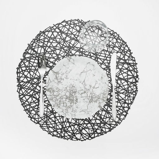 Набор салфеток сервировочных на стол Доляна Паутинка, d=38 см, 4 шт, цвет чёрный  фото 8