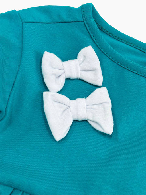 Футболка с бантиками UD 0898 бирюзовый - Mini maxi фото 4