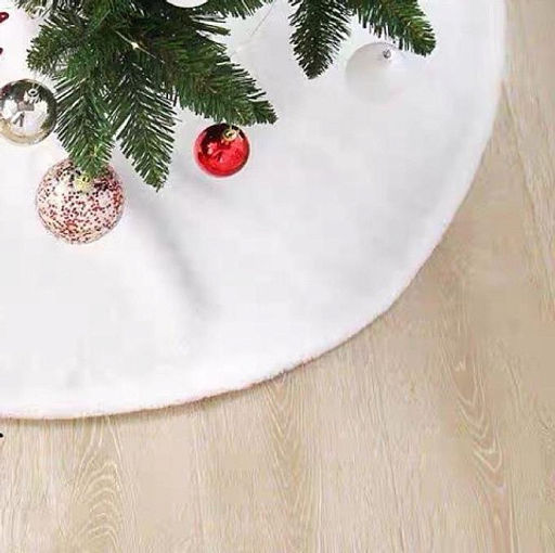 Юбка (фартук) под елку белая плюшевая d85см