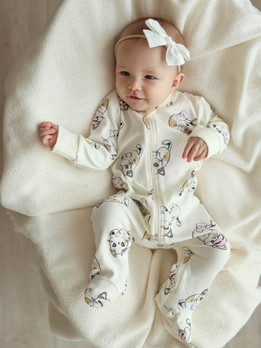 Комбинезон для девочки с принтом Кошечки - Kogankids фото 2