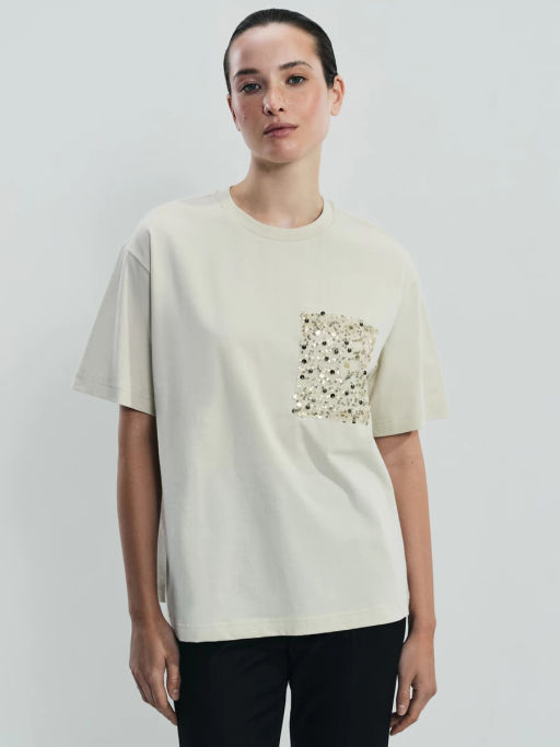 Футболка из хлопка с декоративным карманом / Zarina