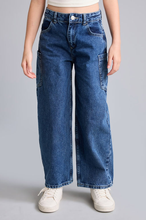 %100 Pamuk Baggy Fit Jean Pantolon K_z _ocuk - Defacto фото 3