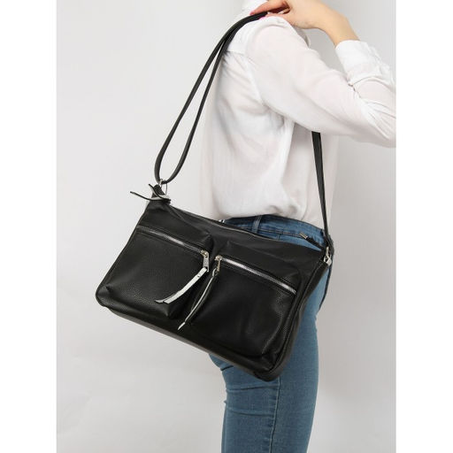 Сумка женская искусственная кожа ADEL-261. 1отдел+кар/пер, черный флотер 256600 - Adelia фото 5