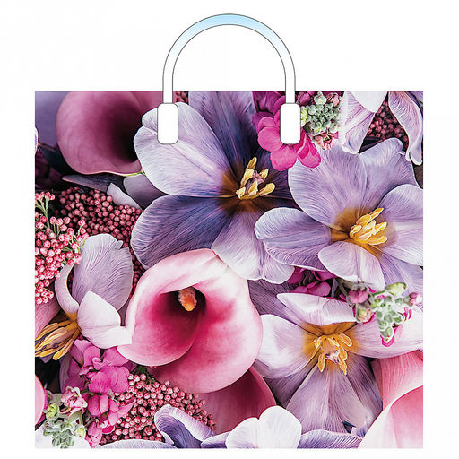 Пакет подарочный ПЭ с пластмассовыми ручками 38х34+3см "Ванда", 90 мкм, глянцевый (Россия)