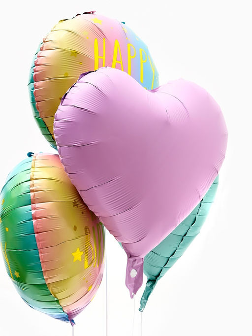 Воздушные шары фольгированные «Happy birthday», набор 5 шт.