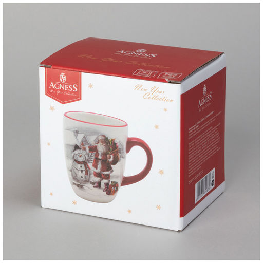 КРУЖКА AGNESS С НОВЫМ ГОДОМ! 11,5*8*10 СМ 300 МЛ (КОР=48ШТ.)  фото 2