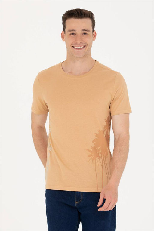 U. S. Polo Assn Мужская футболка Camel с круглым вырезом Неожиданная скидка в корзине