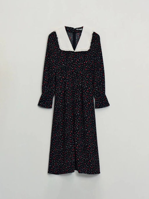 Платье миди с контрастным воротником / Zarina  фото 2