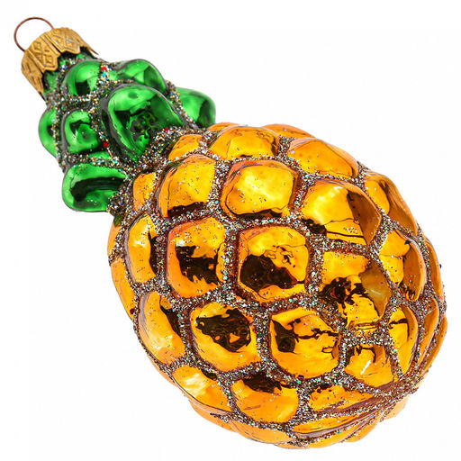 Елочная игрушка фигурка стеклянная Ананас h11см, ручная художественная роспись, подарочная упаковка (Россия) - Домашняя мода фото 3