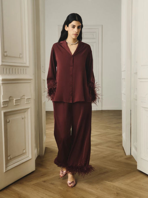 Прямые брюки из вискозы с перьями / Zarina