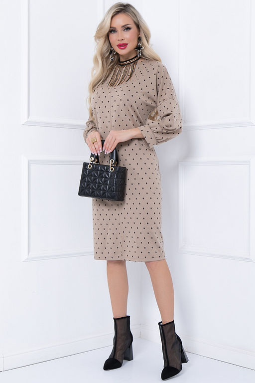 BELLOVERA/ ПЛАТЬЕ РУБЬЕРА (БЕЙЖ ГИРО)